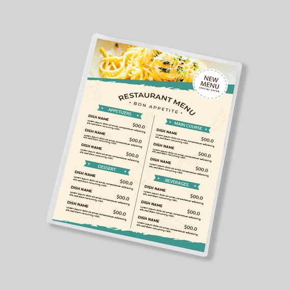 Laminated Menu